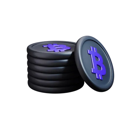 Pila de bitcoins  3D Illustration