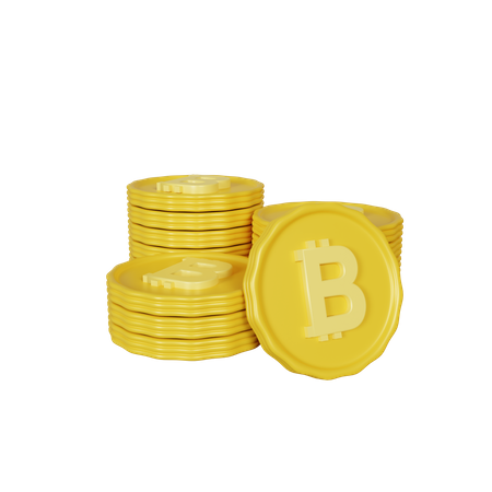 Pila de bitcoins  3D Illustration