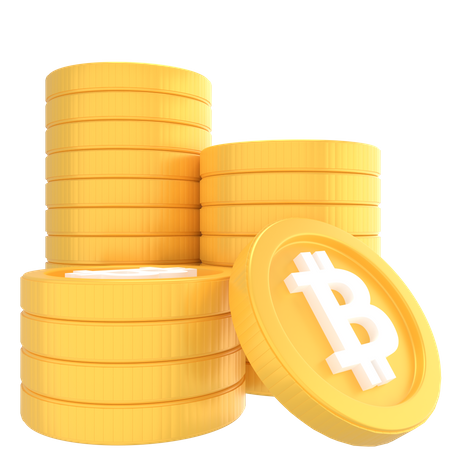 Pila de bitcoins  3D Icon