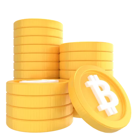 Pila de bitcoins  3D Icon