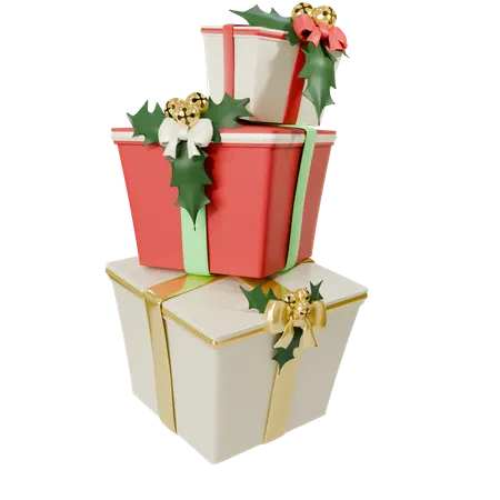 Pila de cajas de navidad  3D Icon