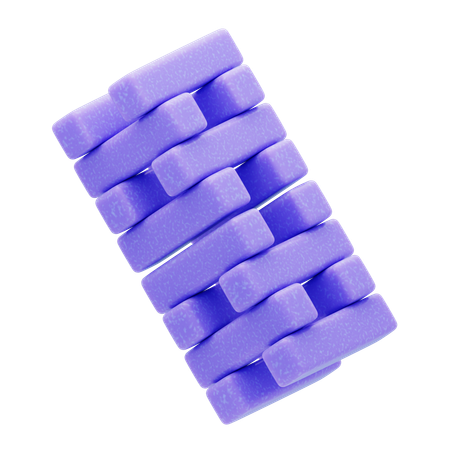 Pila de capas de resina plástica morada  3D Icon