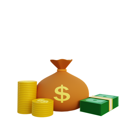 Pila de dinero  3D Illustration