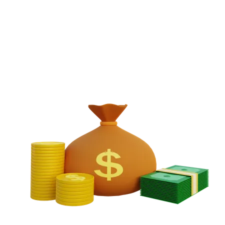 Pila de dinero  3D Illustration