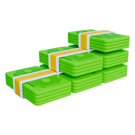 Apilar dinero en efectivo  3D Icon