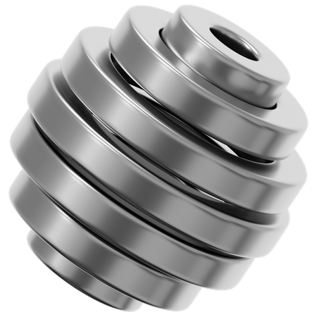 Pila de engranajes cromada  3D Icon