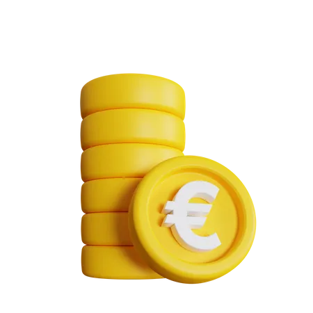 Pila de euros  3D Icon