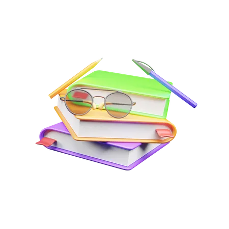 Pila de libros  3D Icon