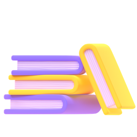 Pila de libros  3D Icon