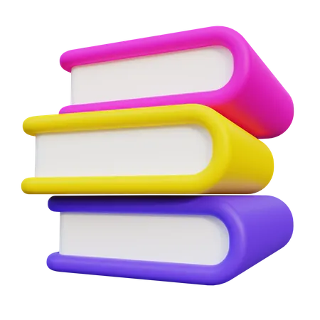 Pila de libros  3D Icon