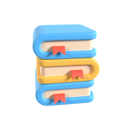 Pila de libros  3D Icon