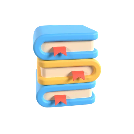 Pila de libros  3D Icon