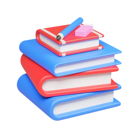 Pila de libros  3D Icon