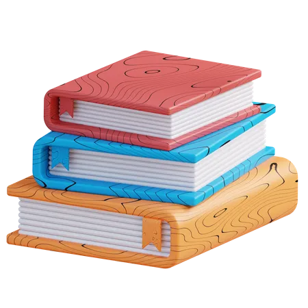 Pila de libros  3D Icon