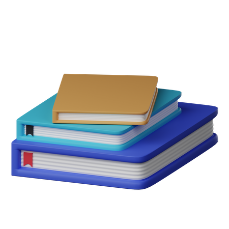 Pila de libros  3D Icon