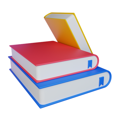 Pila de libros  3D Icon