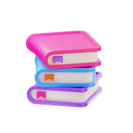 Pila de libros  3D Icon