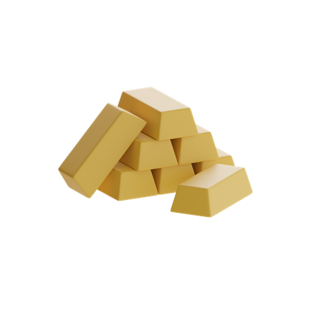 Pila de lingotes de oro  3D Icon