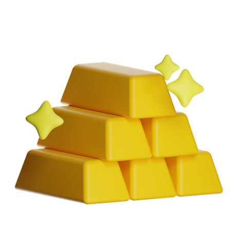 Pila de lingotes de oro  3D Icon