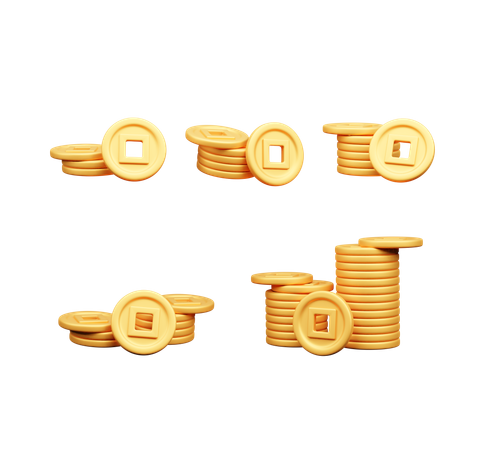 Pila de monedas  3D Icon