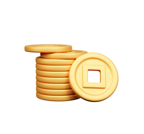 Pila de monedas  3D Icon