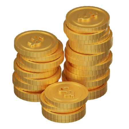 Pila de monedas  3D Icon