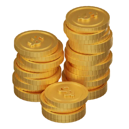 Pila de monedas  3D Icon