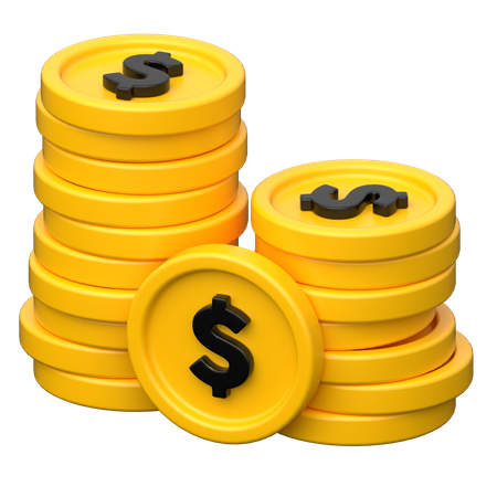 Pila de monedas  3D Icon