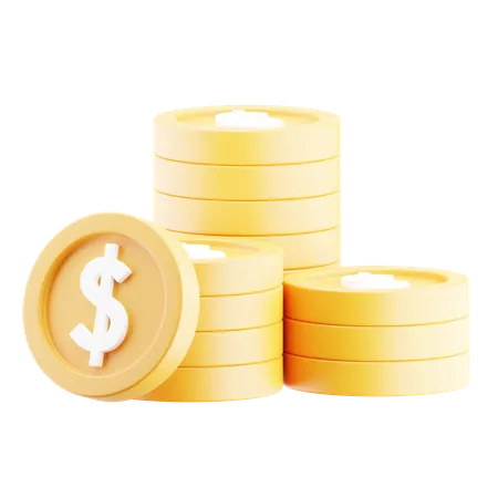 Pila de monedas  3D Icon