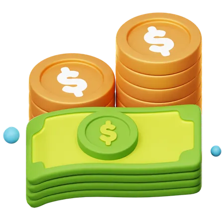 Pila de monedas  3D Icon