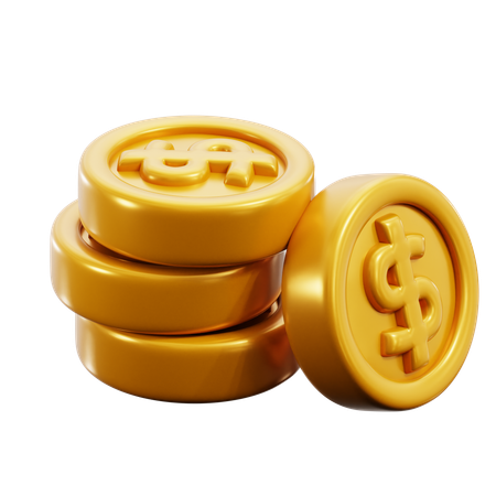 Pila de monedas  3D Icon