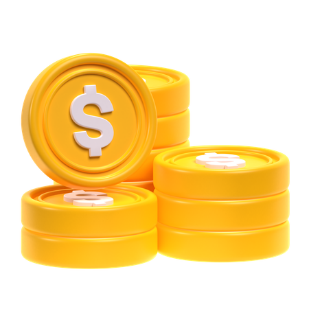 Pila de monedas  3D Icon