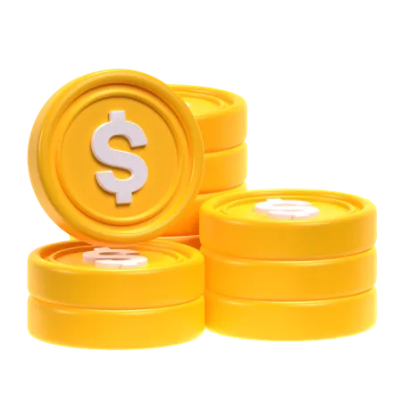 Pila de monedas  3D Icon