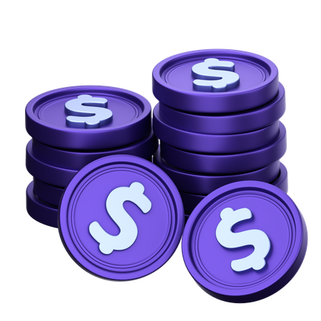 Pila de monedas  3D Icon