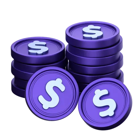 Pila de monedas  3D Icon