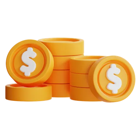 Pila de monedas  3D Icon