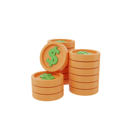 Pila de monedas  3D Icon