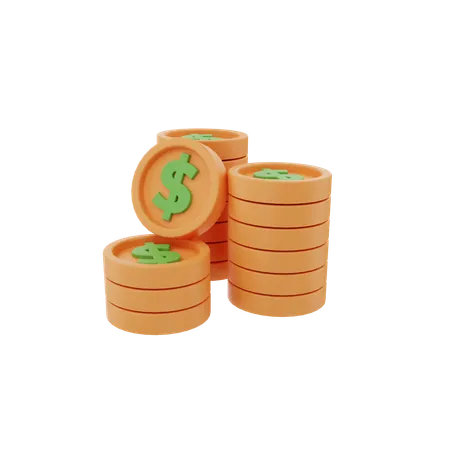 Pila de monedas  3D Icon