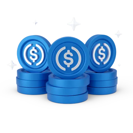 Pila de monedas  3D Icon