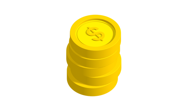 Pila de monedas  3D Icon