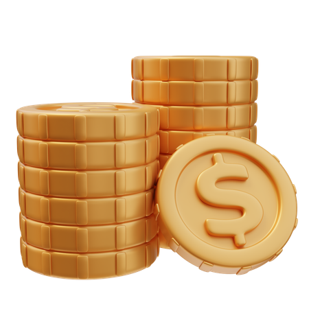 Pila de monedas  3D Icon