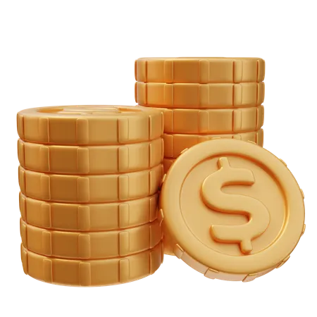 Pila de monedas  3D Icon