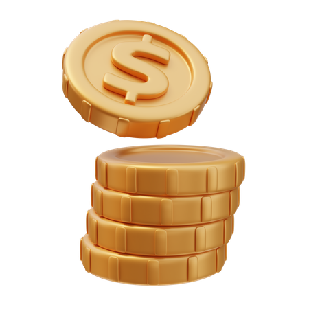 Pila de monedas  3D Icon