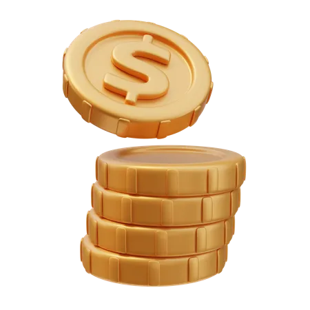 Pila de monedas  3D Icon