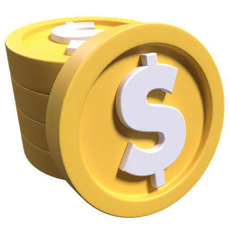 Pila de monedas  3D Icon