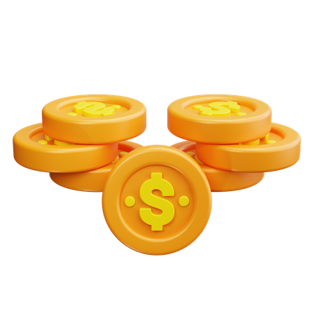 Pila de monedas  3D Icon