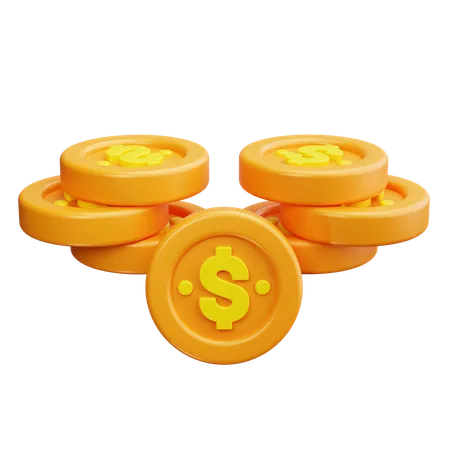 Pila de monedas  3D Icon