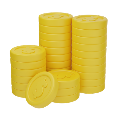 Pila de monedas  3D Icon