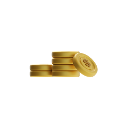 Pila de monedas  3D Icon