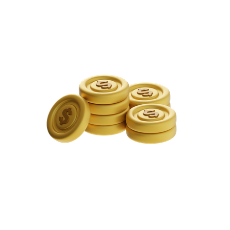 Pila de monedas  3D Icon
